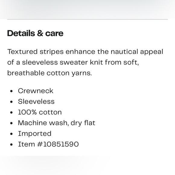 NWT French Connection Mozart Stripe Sleeveless Cotton Sweater Vest sz L - Picture 6 of 8